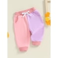 thumbnail image 3 of Suealasg Little Boys Girls Sweartpants Contrast Color Drawstring Sports Pants 6M 1T 2T 3T 4T 5T Toddler Kids Boys Girls Casual Long Pants, 3 of 7