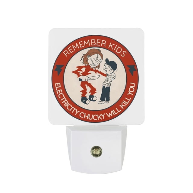 Recuerda Niños: La Electricidad Te Matará Luz nocturna LED con sensor de anochecer a amanecer para dormitorio, baño, pasillo, escaleras - Lámpara LED nocturna de enchufe, 0.5W - 1 pieza