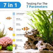 SEAOURA 7-in-1 Aquarium Test Kit - 65 Strips for Fish Tanks & Ponds, Tests pH, Nitrate, Nitrite, Chlorine, Hardness, Alkalinity, Carbonate - Accurate & Fast Water Testing Strips