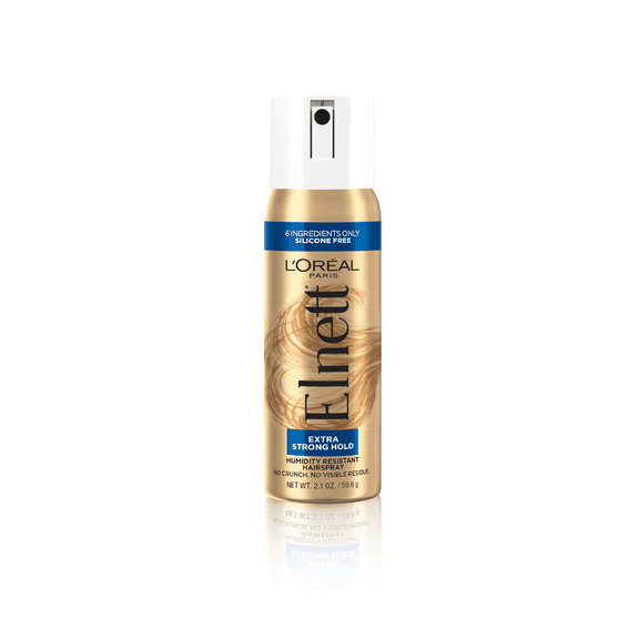 L'Oreal Paris Elnett Satin Extra Strong Hold Hairspray, Humidity Resistant, for All Hair Types, 2.2 fl oz