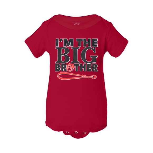 Body de Baseball "Je Suis le Grand Frère" - Rouge - 24M
