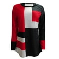 thumbnail image 4 of Lolmot Womens Crew Neck Color Block Sweatshirts Tops Long Sleeve Casual Pullover Cute Lightweight Loose Plus Size Tops, 4 of 5