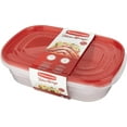 Rubbermaid TakeAlongs, 1 Gallon, 2 Packs, Red, Large Rectangular