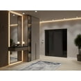 thumbnail image 3 of Front Exterior Prehung Steel Door / Ronex 1033 Teak / 2 Side Exterior Windows Sidelites/ Entry Metal Modern Painted W16+36+16" x H80" Left hand Inswing, 3 of 6