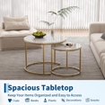 thumbnail image 4 of Ensemble de 2 Tables Basses Rondes Gigognes, Table Basse Ronde pour Salon, Tables Gigognes Gain de Place, 4 of 7