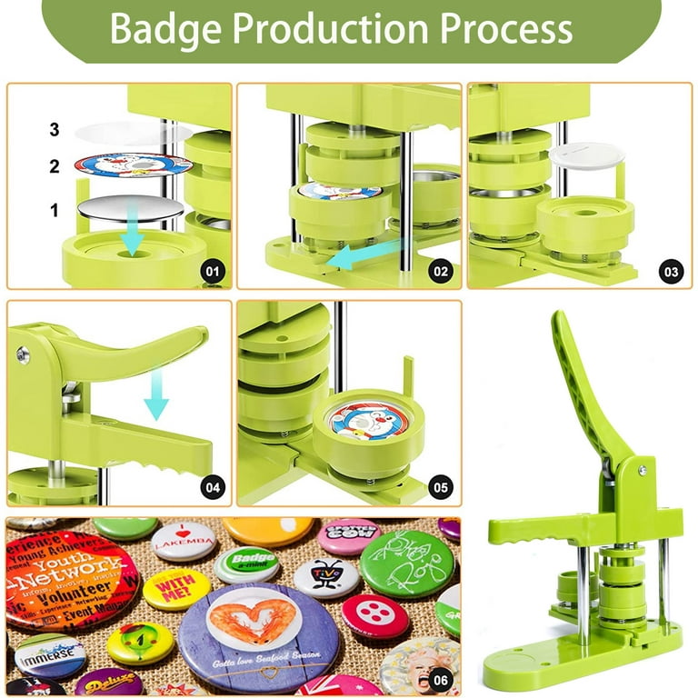 Round green plastic button maker machine kit on hot sale