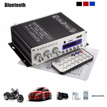 2CH 20W/12V Power bluetooth HiFi Audio Stereo AMP Amplifier Bass Booster For Car Home MP3 with Romote (Best Bass Booster App For Android 2019)