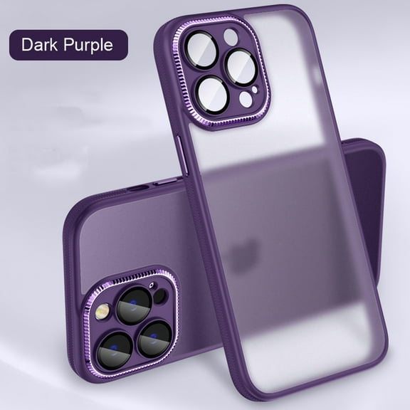 ELEHOLD Frosted Translucent Matte Case Compatible with iPhone 14 Pro Max Case,Hard PC with Shockproof Frosted with Silicone Slim Protective Anti-Scratch Phone Case,Purple