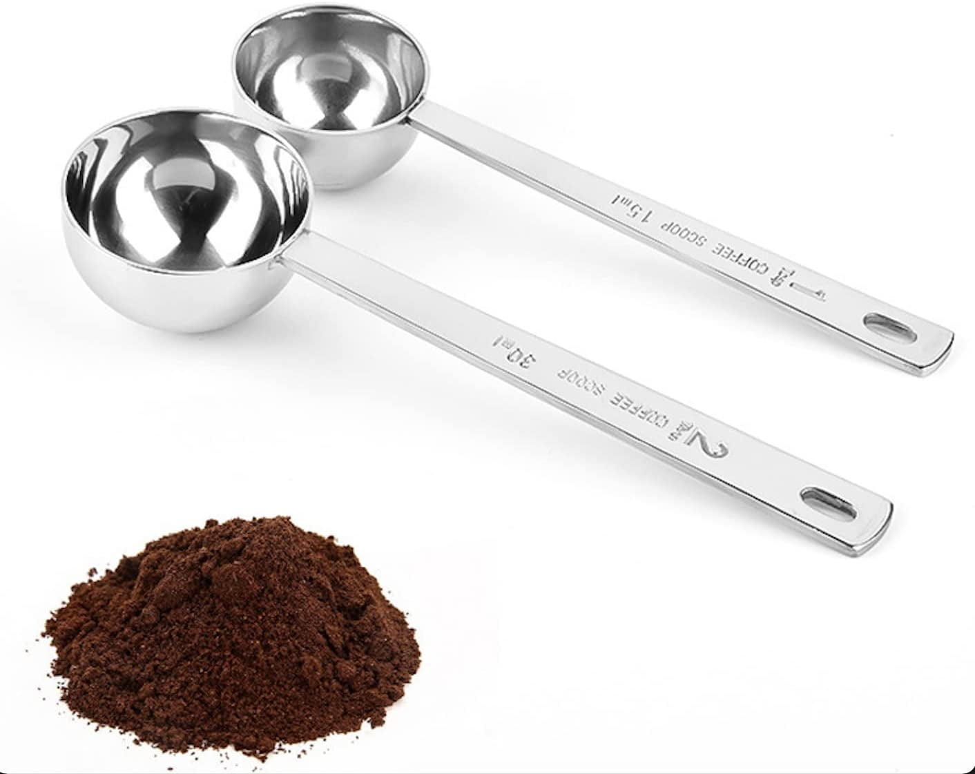 thinkstar , Endurance Stainless Steel Coffee Measuring Scoop Spoons 1  Tablespoon And 1 Teaspoon Long Handle With
