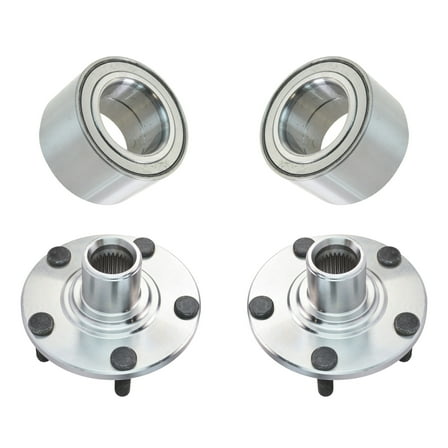 TRQ Front Wheel Hub & Bearing Pair Kit Set For 02-06 Nissan Altima L4 2.5L BHA53211