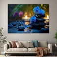 thumbnail image 6 of Mudket Blue Orchid with Zen Stones and Candles Canvas Wall Art, Floral Botanical Wall Decor, Framed Ready to Hang Artwork for Living Room Bedroom Bathroom Spa - 12"L x 8"W, 6 of 10
