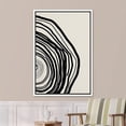 thumbnail image 3 of PixonSign Framed Canvas Print Wall Art Duotone Geometric Spiral Ring Circle Landscape Nature Wilderness Illustrations Modern Art Boho Decorative for Living Room, Bedroom, Office - 24"x36" WHITE, 3 of 5