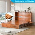 thumbnail image 6 of ZAFLY Solid Wood Queen Murphy Chest Bed with Storage & Charging Station, Convertible Wall Bed into Cabinet for Apartment/Bedroom/Livingroom, Red, 6 of 7