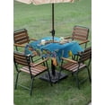 thumbnail image 3 of Outdoor Tablecloth with Umbrella Hole and Zipper, Funny Diving Giraffe Square Table Cloth 60x60 Inch Waterproof Tablecloth, Ocean Coastal Coral Fish Marine Life Picnic Table Cover for Patio Camping, 3 of 7