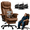 Brown, variant on Genpo Reclining Office Chair Big and Tall 400LBS, Executive Office Chair with Footrest, Brown Leather Computer Desk Chair with Quiet Wheels, Height Adjustable And Padded Arms