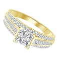 thumbnail image 2 of AFFY Princess & Round Cut White Natural Diamond Engagement Ring In 10k Yellow Gold (1.00 cttw) Ring Size-13, 2 of 2