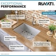 thumbnail image 5 of Ruvati 23-inch Undermount Kitchen Sink 16 Gauge Corners Single Bowl, 5 of 13