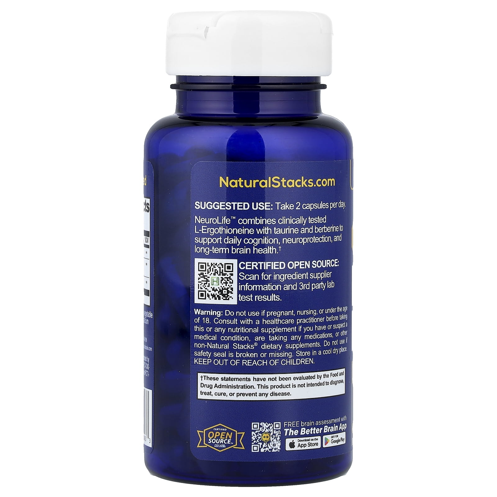 Natural Stacks NeuroLife™, 60 Vegan Capsules