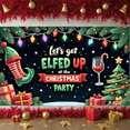 thumbnail image 6 of Elf Theme Christmas Party Banner Colorful Lights Holiday Display Festive Decor Red Green Elf Theme Backdrop for Christmas Party Holiday Gathering Home Party, 6 of 9