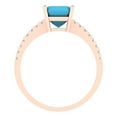 thumbnail image 4 of Solitaire with Accents Engagement Ring for Women - 2.7ct Simulated Turquoise in 14K Rose Gold Promise Ring, 4 of 6