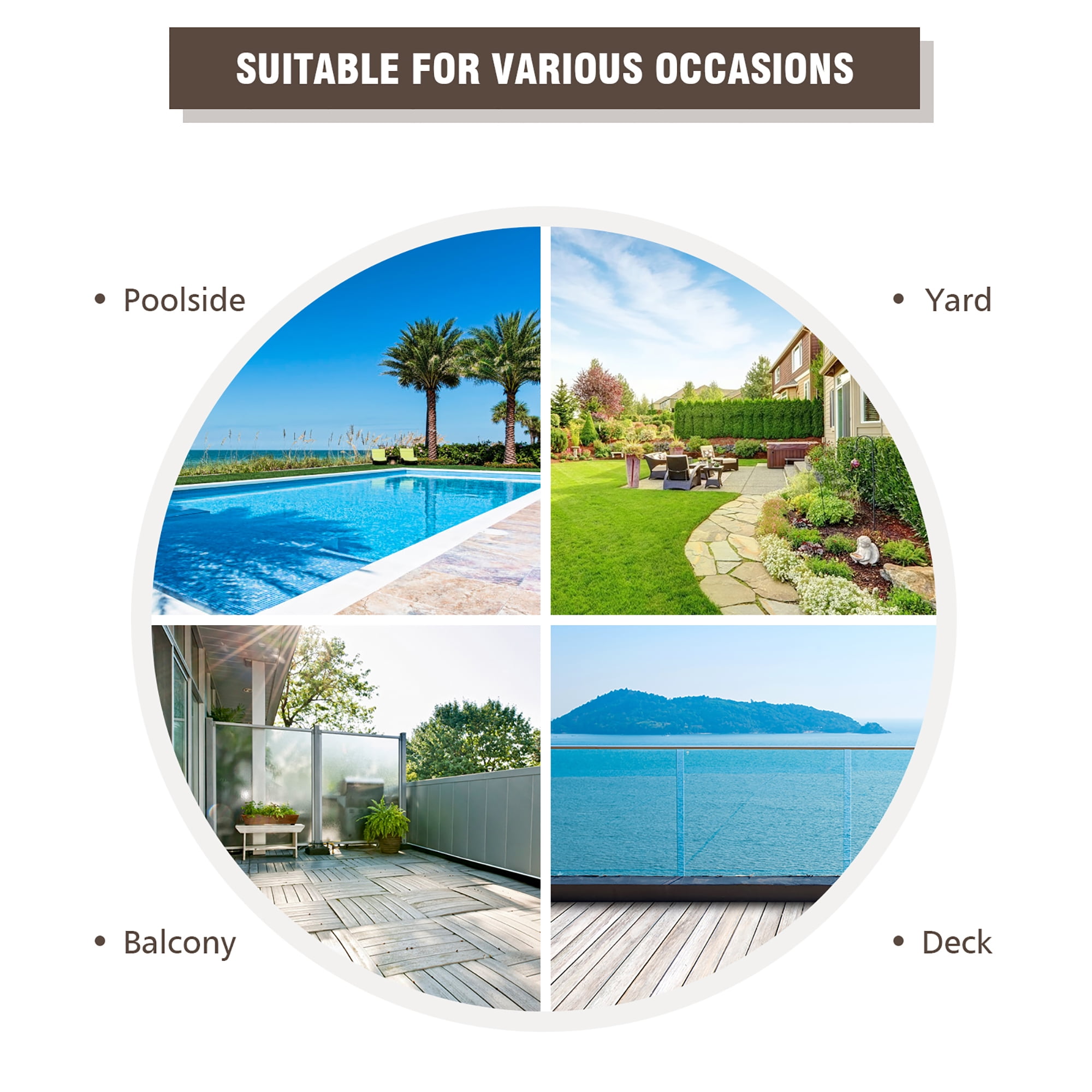 Costway 3PCS Patio Rattan Furniture Set Cushioned Sofa Glass Tabletop Deck Blue