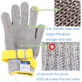 thumbnail image 2 of HAHDAXIA Niveau 9 Gant Résistant aux Coupures de Qualité Alimentaire, Gant en Maille d'Acier Inoxydable en Métal Couteau Gant de Coupe pour Boucher Découpe de Viande Écaillement d'Huître Mandoline de Cuisine Chef Tranchage Filet de Poisson (Mediu, 2 of 7