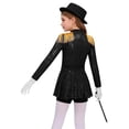 thumbnail image 6 of iiniim Girls Circus Ringmaster Jumpsuit Shiny Sequins Performance Leotard Dress Magician Outfits Black 10, 6 of 7