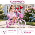 thumbnail image 3 of Korimefa 12 inch Girls Kids Bike Ages 3-6 Years Old Children, Toddler Bike with Training Wheels, Perfect for Beginner Riders Learning to Ride, Easy to Assemble, Pink, 3 of 12