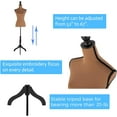 thumbnail image 3 of Female Mannequin Torso with Stand, Height Adjustable Dress Form with Tripod Base for Jewelry Display Bronze, 3 of 7