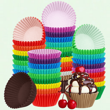 1200 Pieces Cupcake Liners, Standard Paper Baking Cups, Creaseproof Muffin Cups in Various Colors