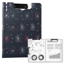 FORMRS A4 Clipboard Folder with Pen Holder Horizontal Foldable School Office Binder, Starry Night Pattern