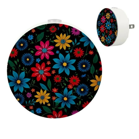 

YZUOUZY Night Light Nightlight Small Bedside Lamps Set of 2 Floral Hundred Flowers