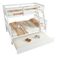 thumbnail image 6 of Euroco Twin over Full Bunk Bed with Trundle, Convertible Ladder and Guardrail, Detachable Wood Bed, White, 6 of 19