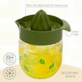 thumbnail image 4 of Crystalia Manuel Citrus Juicer with Glass Storage Jar, All Fruit Squeezer for Lemon Orange Lime Grapefruit Juice, Handheld Juice Press Extractor with Handle, Pour Spout and Glass Storage, Green, 4 of 7