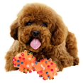 thumbnail image 3 of Besufy Dog Chewing Toy,Dog Puppy Cat Sound Polka Dot Squeaky Rubber Dumbbell Bone Chewing Toy, 3 of 5