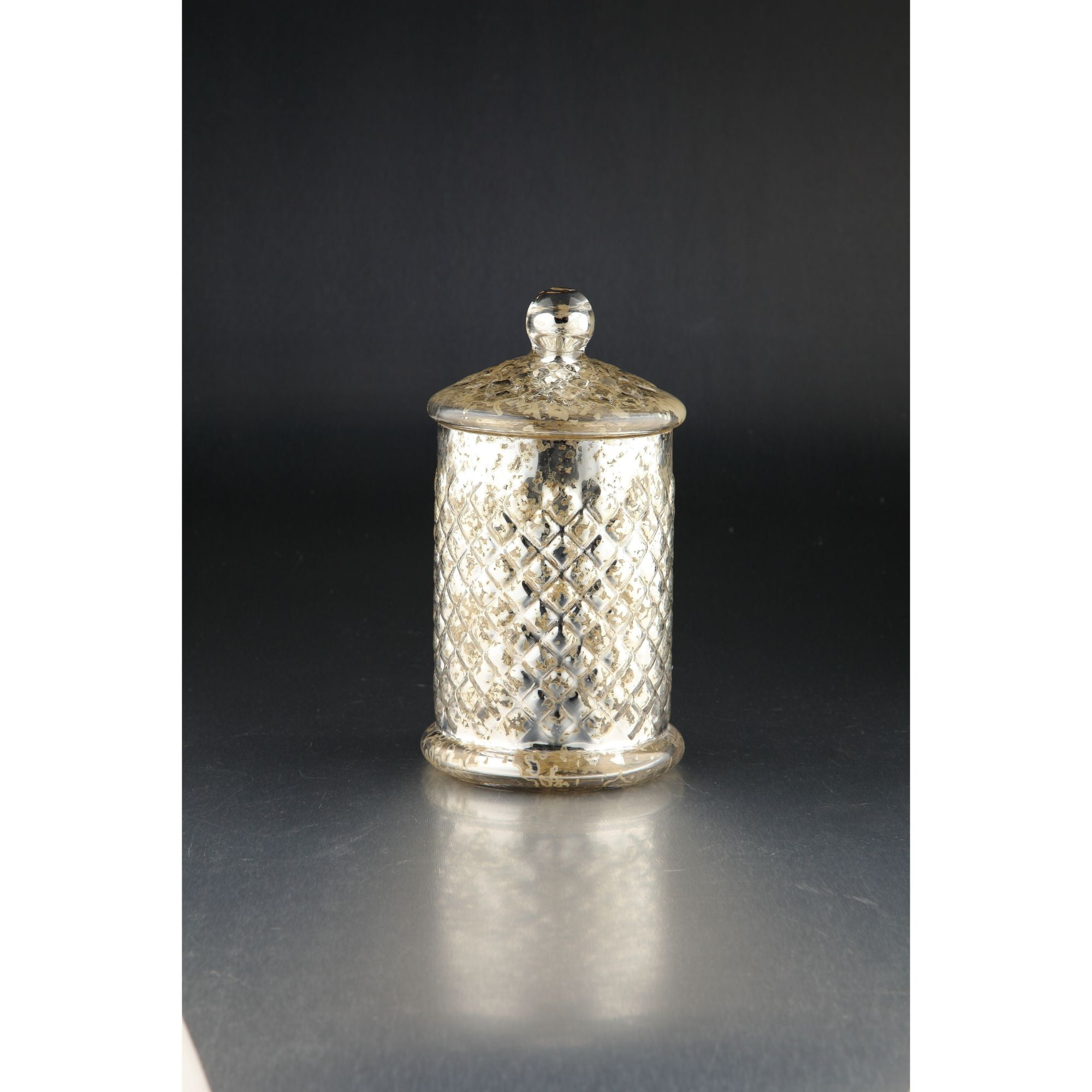 9.5" Silver Textured Kitchen Canisters with Lid