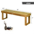 thumbnail image 2 of Gymax Set of 2 Patio Garden Dining Bench Acacia Wood Bench, 2 of 9