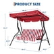 thumbnail image 3 of Columpio para Jardín + Terraza Exterior – Banco para 3 Personas con Estructura de Acero, Cojines Impermeables y Toldo Ajustable – Color Rojo/Blanco a Rayas – Ideal para Patio y Áreas Exteriores, 3 of 8