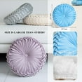 thumbnail image 5 of Round Throw Pillow 14.9inch Soft Round Floor Pillow Handmade Pleats Round Pillow Cushion for Couch Velvet Decorative Throw Pillow for Sofa Bed Living Room, 5 of 8