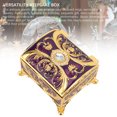 thumbnail image 6 of Riousery Vintage Metal Jewelry Box Women Rectangular Trinket Organizer Gold Purple 3.1in/8cm, 6 of 9