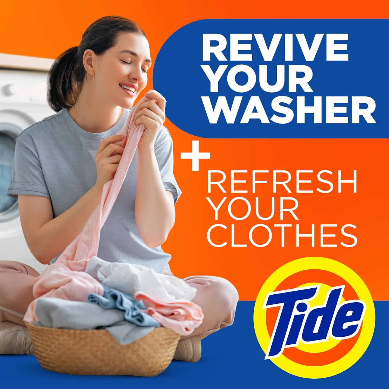 Tide Washing Machine Cleaner, Washer Machine Cleaner with Oxi for Front and Top Loader Washer Machines, Deep Cleaning Odor Eliminator, 10 Month Supply