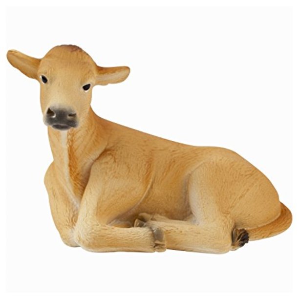 Mojo Fun 387144 Jersey Calf Lying Realistic Farm Animal Toy Cow Replica New for 2013