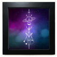 thumbnail image 1 of Cielo estrellado Alien Totem patron Mesa de pared con marco cuadrado negro, 1 of 4