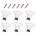 thumbnail image 4 of Round Ceramic Cabinet Knobs, Wide Application Durable Convenient Ceramic Door Pull Handle Easy To Install Fine Workmanship  For Wardrobe For Door For Drawer White, 4 of 8