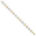 thumbnail image 2 of 10k Tri Color Bracelet Fancy 8 mm 7.5 in Tri-color Heart, 2 of 5