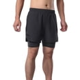thumbnail image 5 of 2-In-1 Men Running Shorts With Towel Loop Pockets Quick Dry Exercise Shorts For Training Gym Workout, 5 of 7