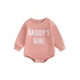 thumbnail image 1 of Faithtur Bébé Filles Automne Col Rond à Manches Longues Lettre Imprimée Casual Sweat-Shirt Romper, 1 of 9