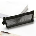 thumbnail image 2 of Beautynvta Mesh Transparent Pencil Case Zipper Pouch Bags, Large Capacity Pencil Organizer, Bag for Teen Multi-Purpose Bag for Office, 8.3" x 3.5", Black, 2 of 2