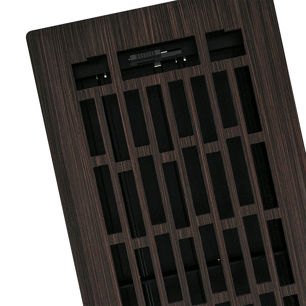 Imperial RG3380 Oil Rubbed Bronze Geneva Design Louvered Floor Register - 2inch x 12inch Duct Opening