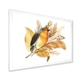 thumbnail image 2 of Designart 'Autumn Flowers and Robin Bird' Traditional Framed Art Print, 2 of 4